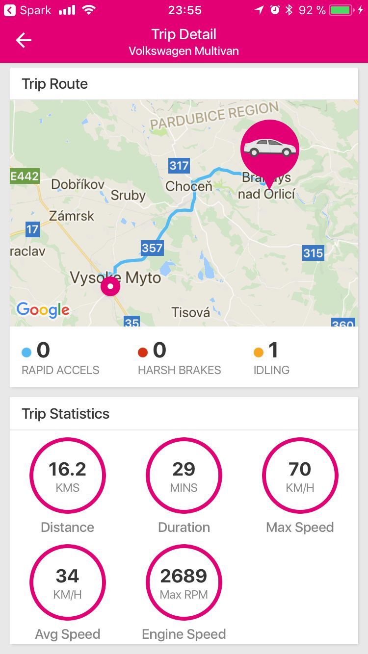 aplikace iOS T-Mobile Chytré Auto