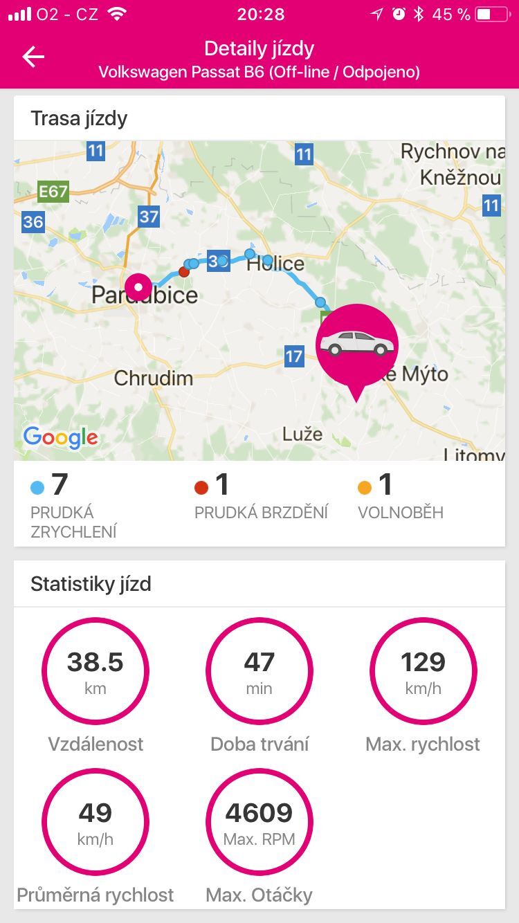 aplikace iOS T-Mobile Chytré Auto