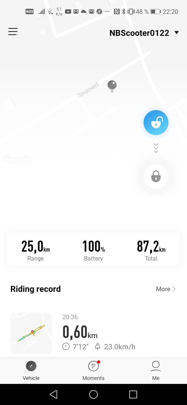 Aplikace ke koloběžce SEAT MÓ eKickScooter 25