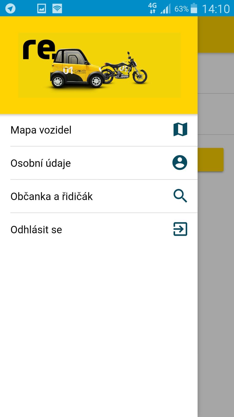 Aplikace Re.volt Carsharing