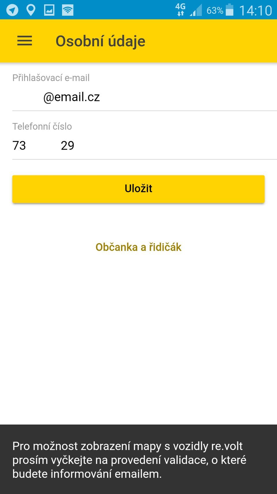 Aplikace Re.volt Carsharing