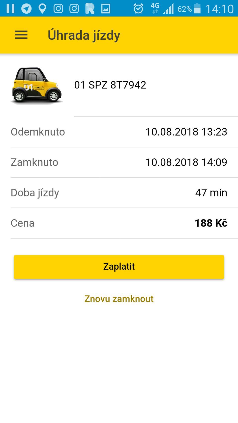 Aplikace Re.volt Carsharing