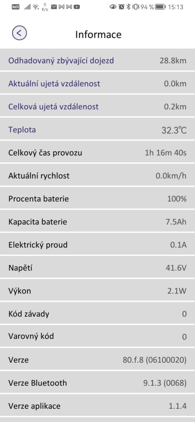 Aplikace Sencor Scooter
