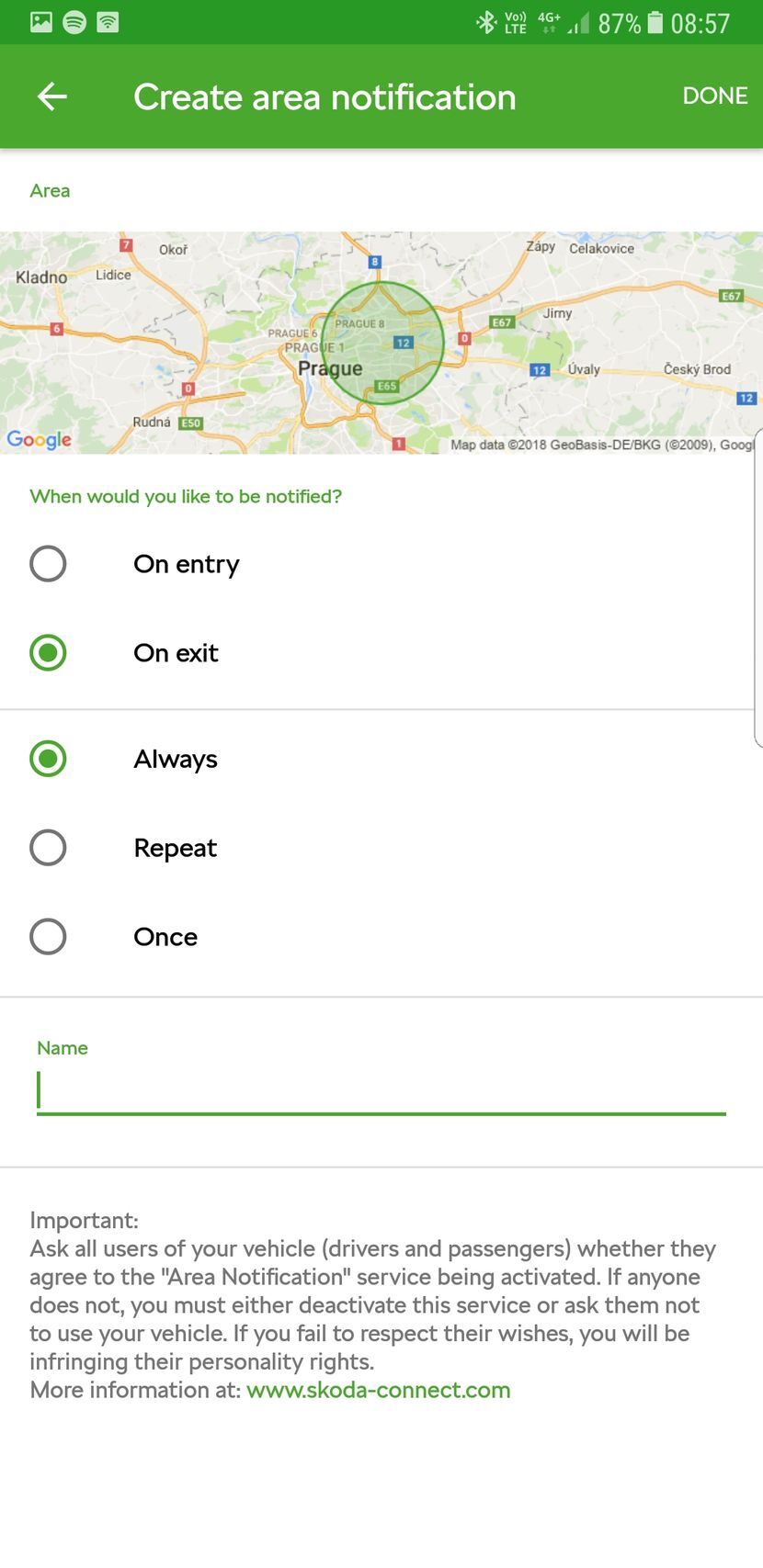 Aplikace Škoda Connect