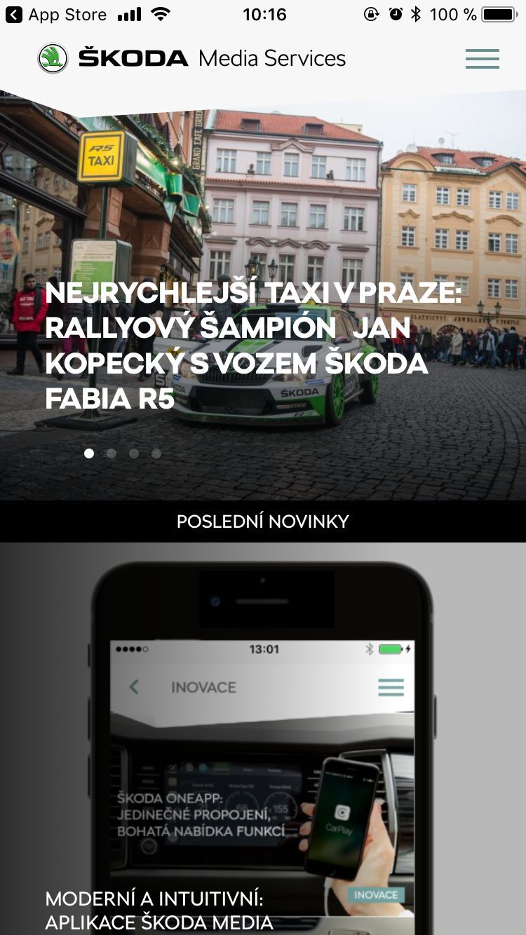 Aplikace Škoda Media Services