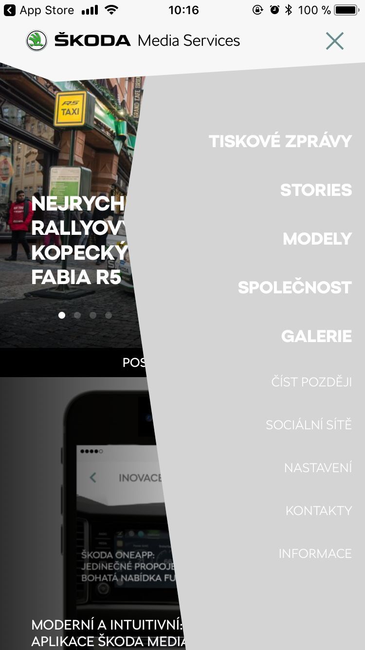 Aplikace Škoda Media Services