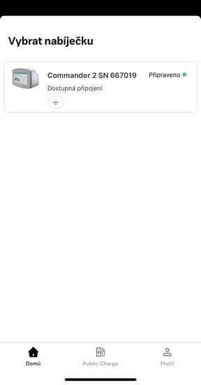 aplikace Wallbox Commander 2