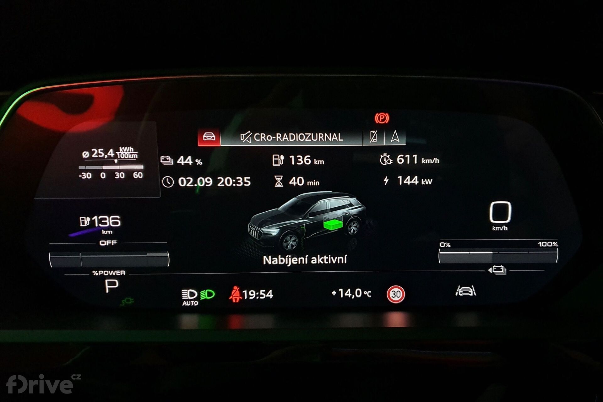 Audi e-tron na nabíjecí stanici E.ON