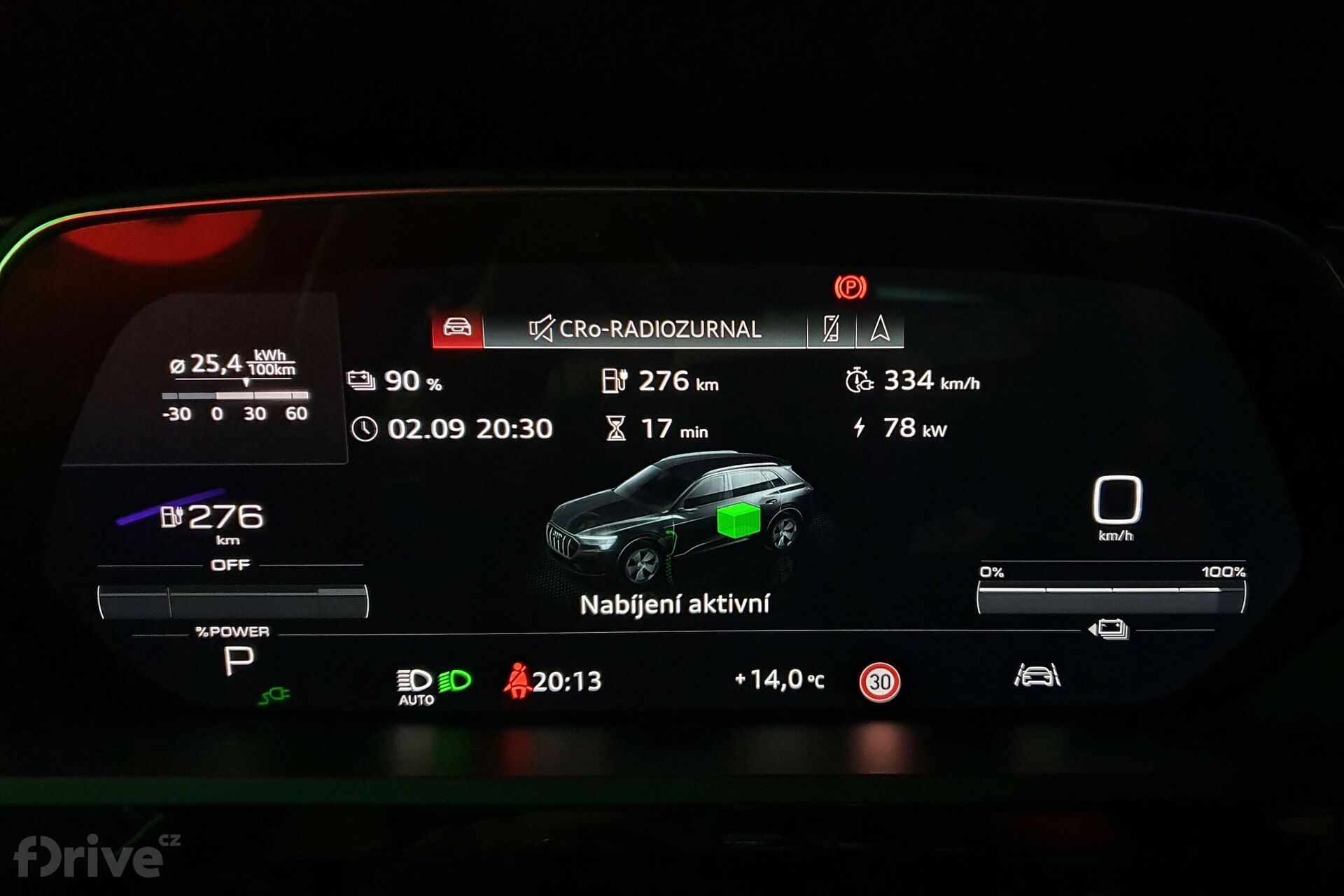 Audi e-tron na nabíjecí stanici E.ON