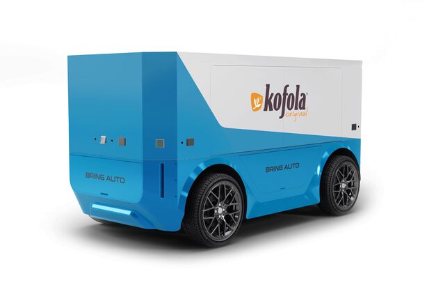 Autonomní vozidlo v barvách společnosti Kofola