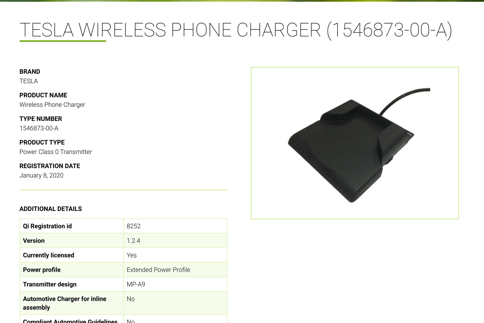 Bezdrátová nabíječka Tesla