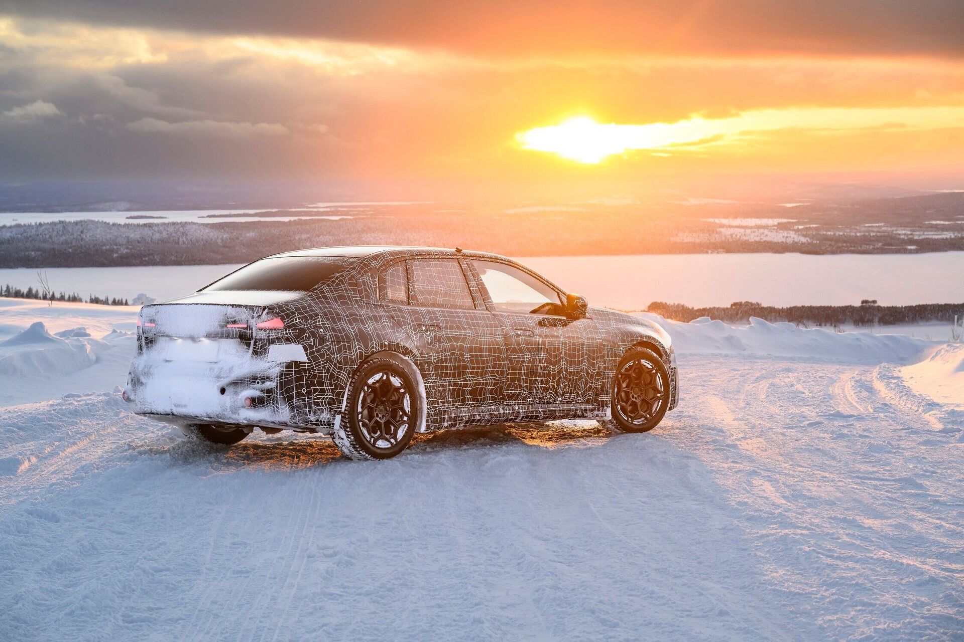 BMW i3 během testování na severu Švédska