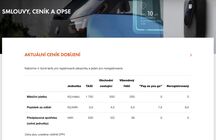 Ceník nabíjení na webu ČEZ