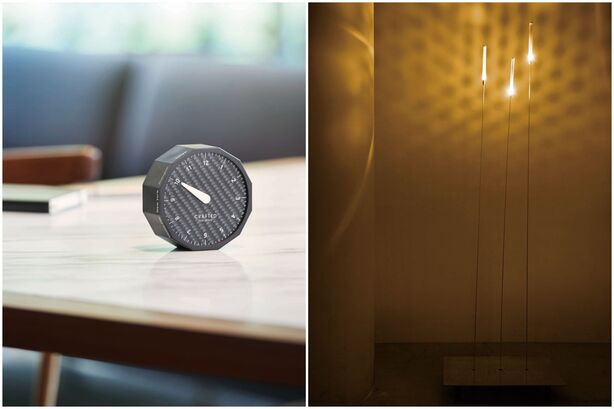 Designová lampa a hodiny od Lexusu