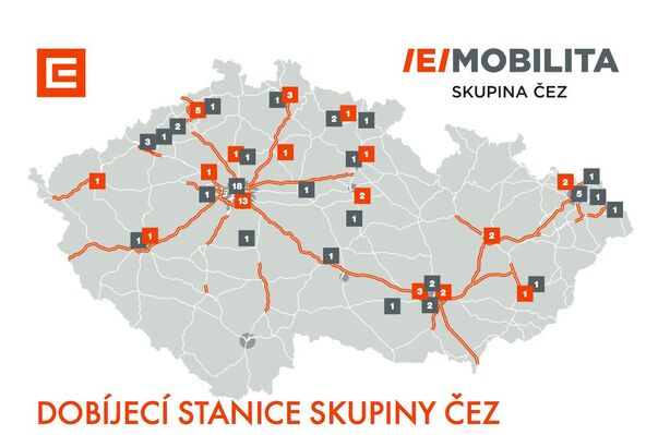 Dobíjecí stanice skupiny ČEZ