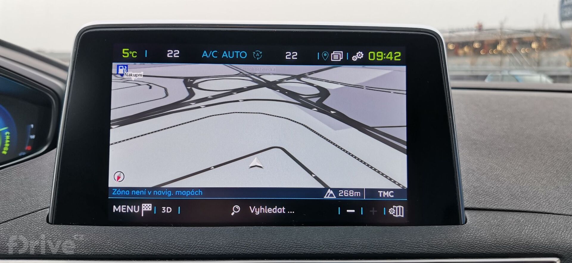 Dojezd k nabíjecí stanici PRE ze Šterboholské spojky