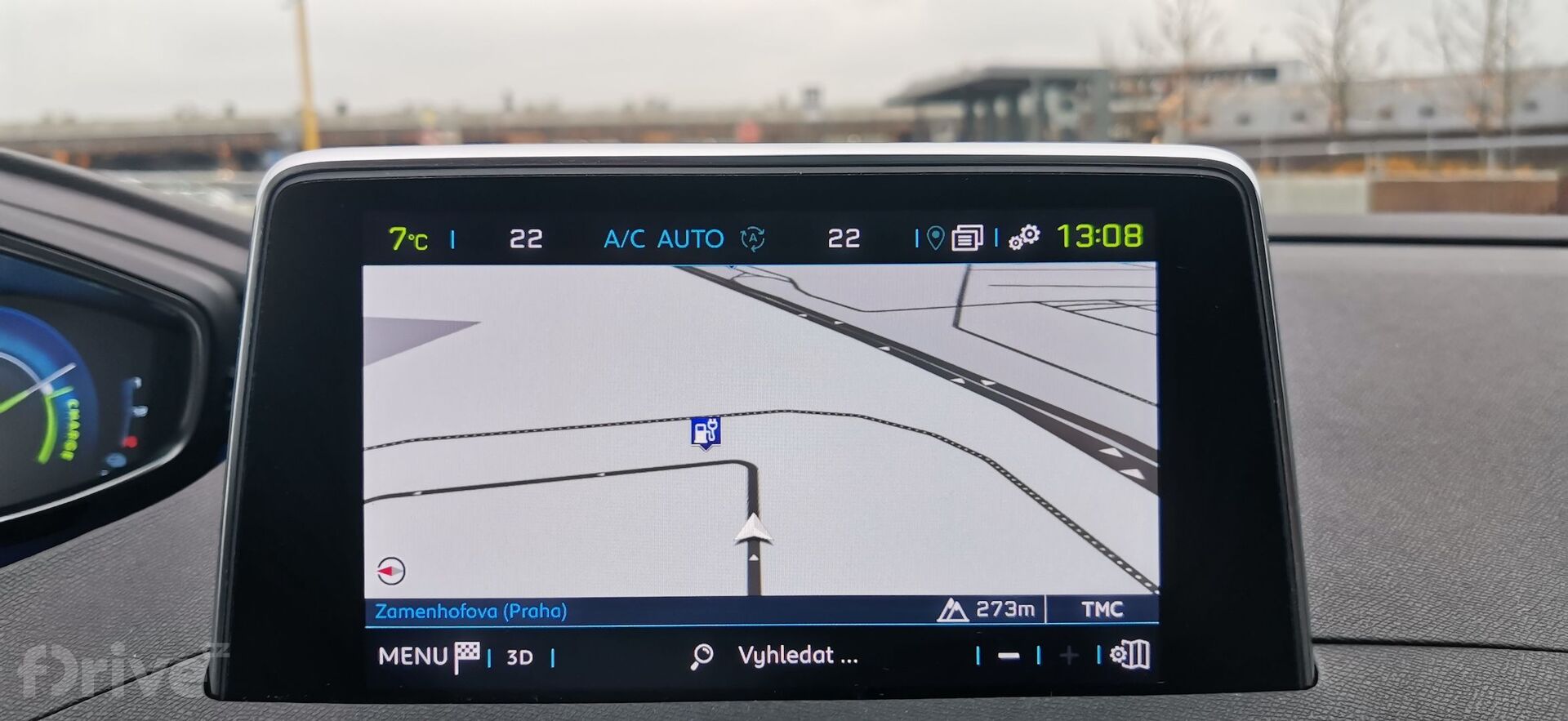 Dojezd k nabíjecí stanici PRE ze Šterboholské spojky