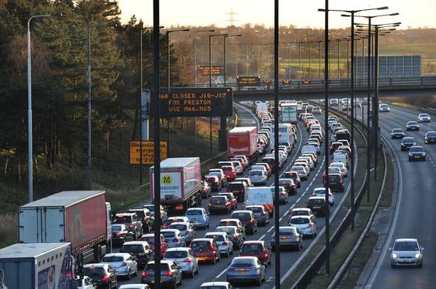 Dopravní zácpa v Manchesteru