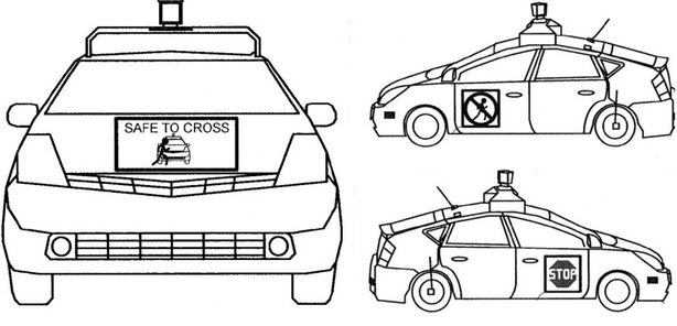 Google patent auta co komunikuje s chodci