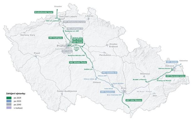 Harmonogram příprav vysokorychlostních tratí v ČR