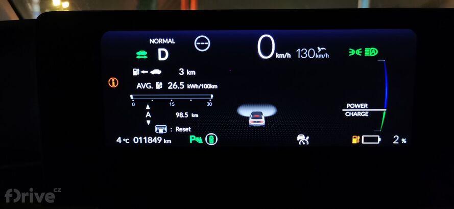 Honda e - test nabíjení v zimě