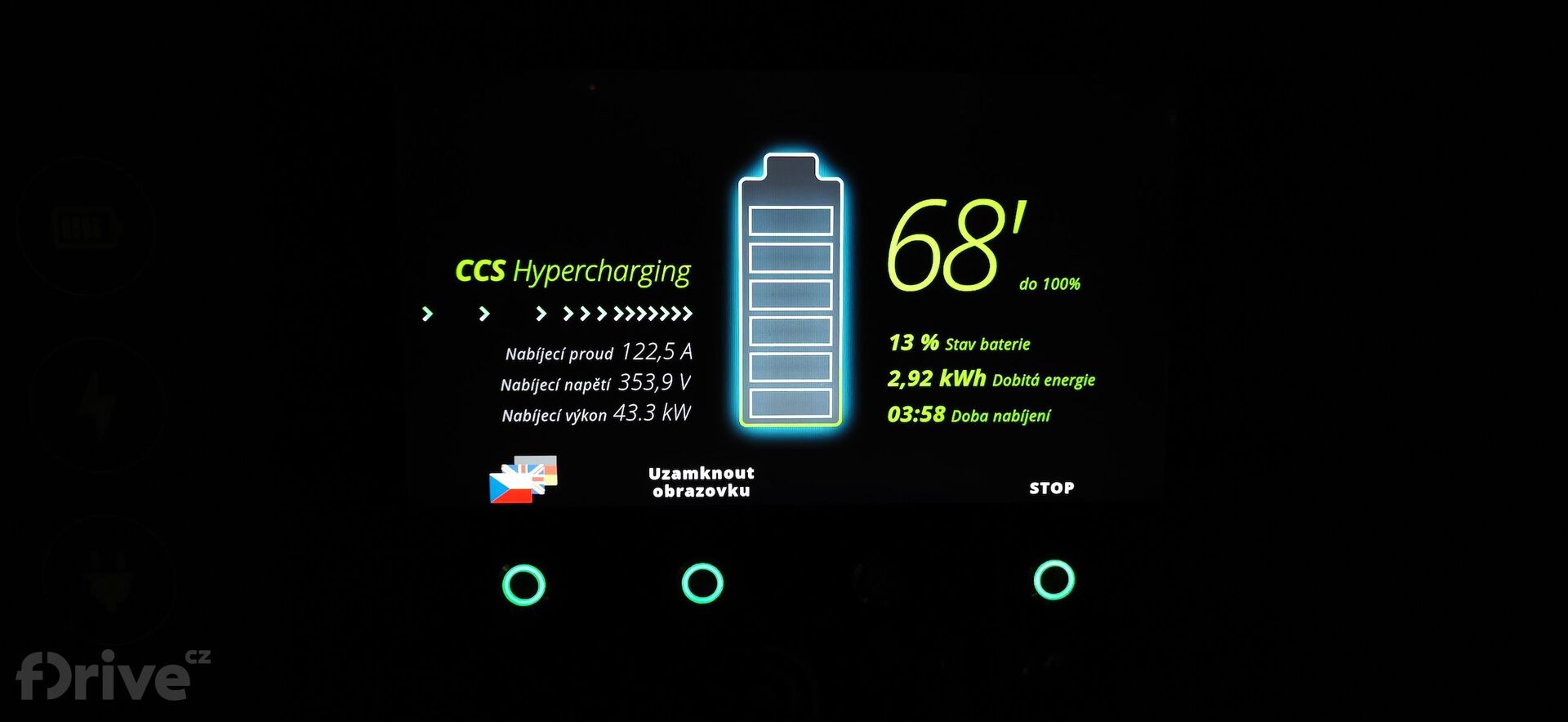 Honda e - test nabíjení v zimě