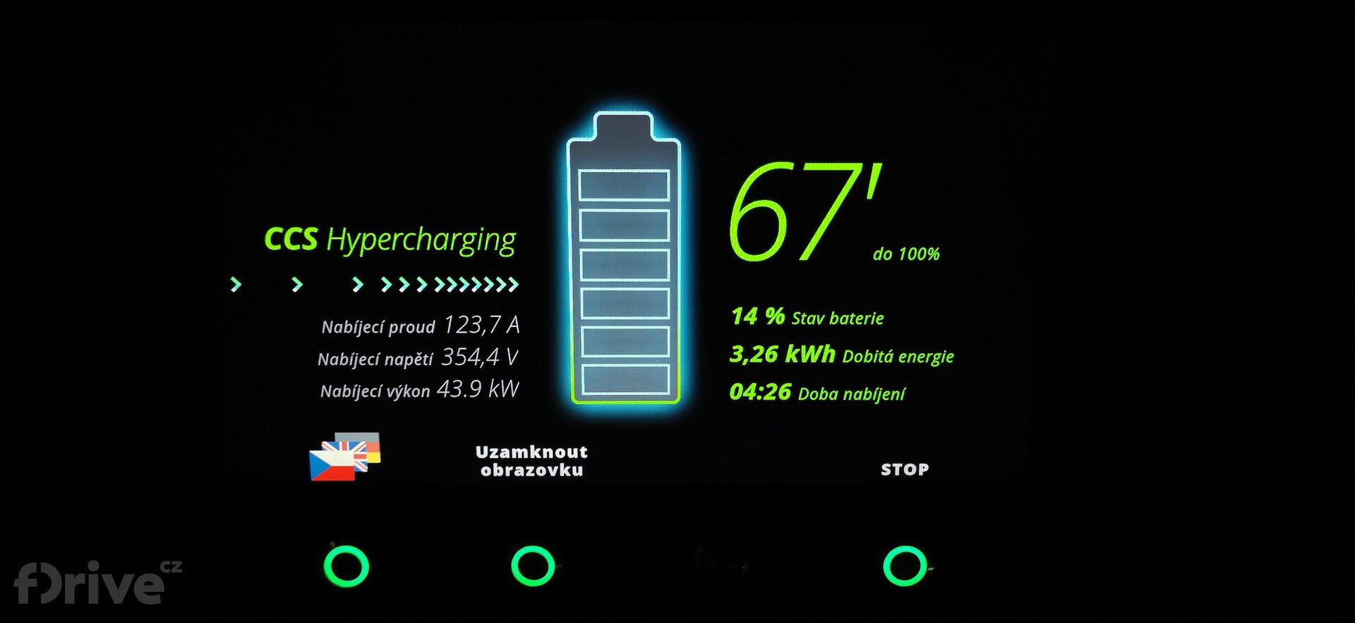 Honda e - test nabíjení v zimě