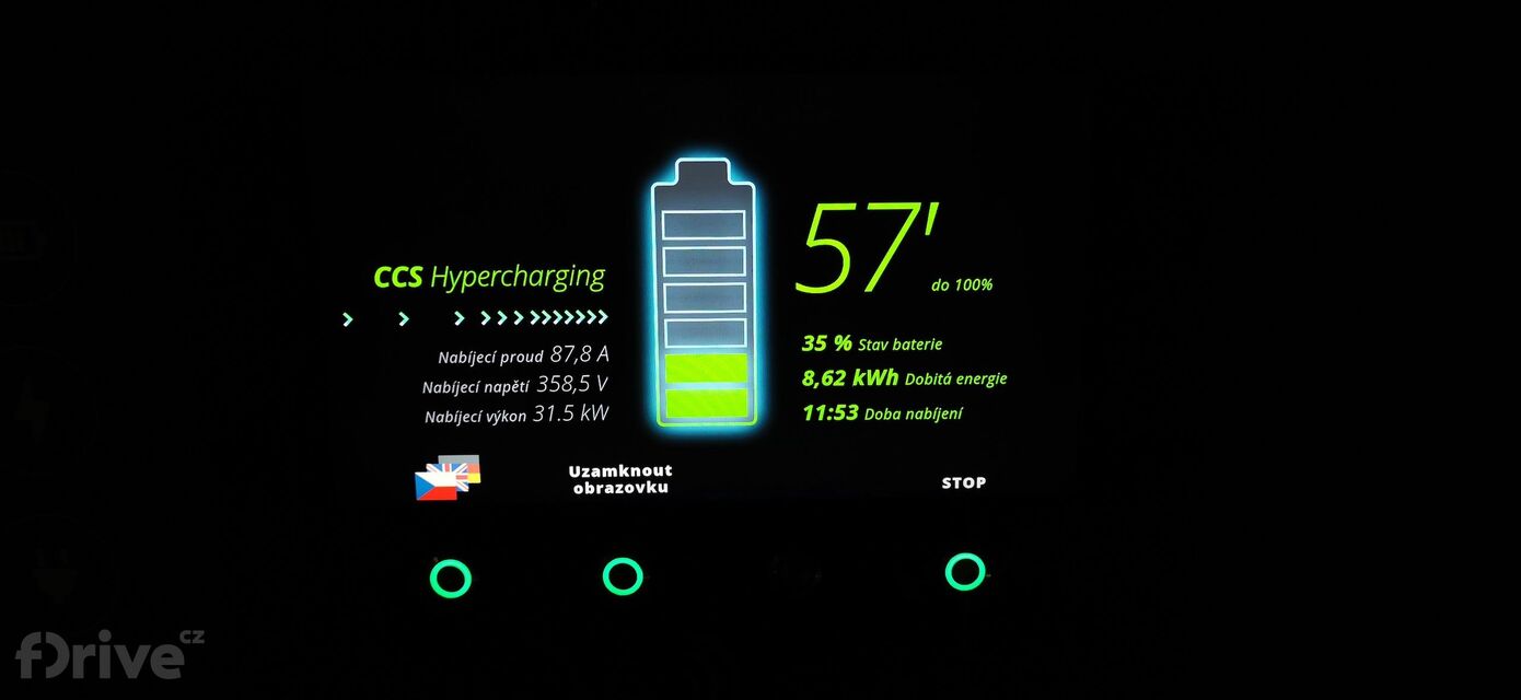 Honda e - test nabíjení v zimě