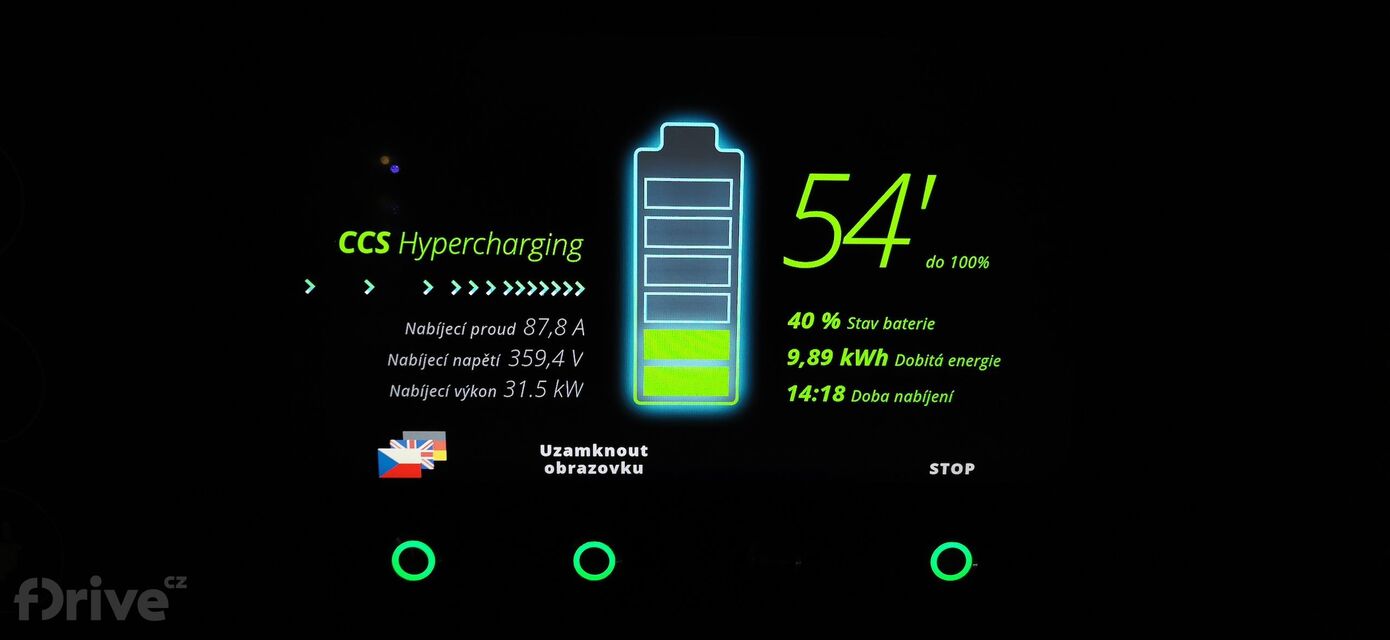 Honda e - test nabíjení v zimě