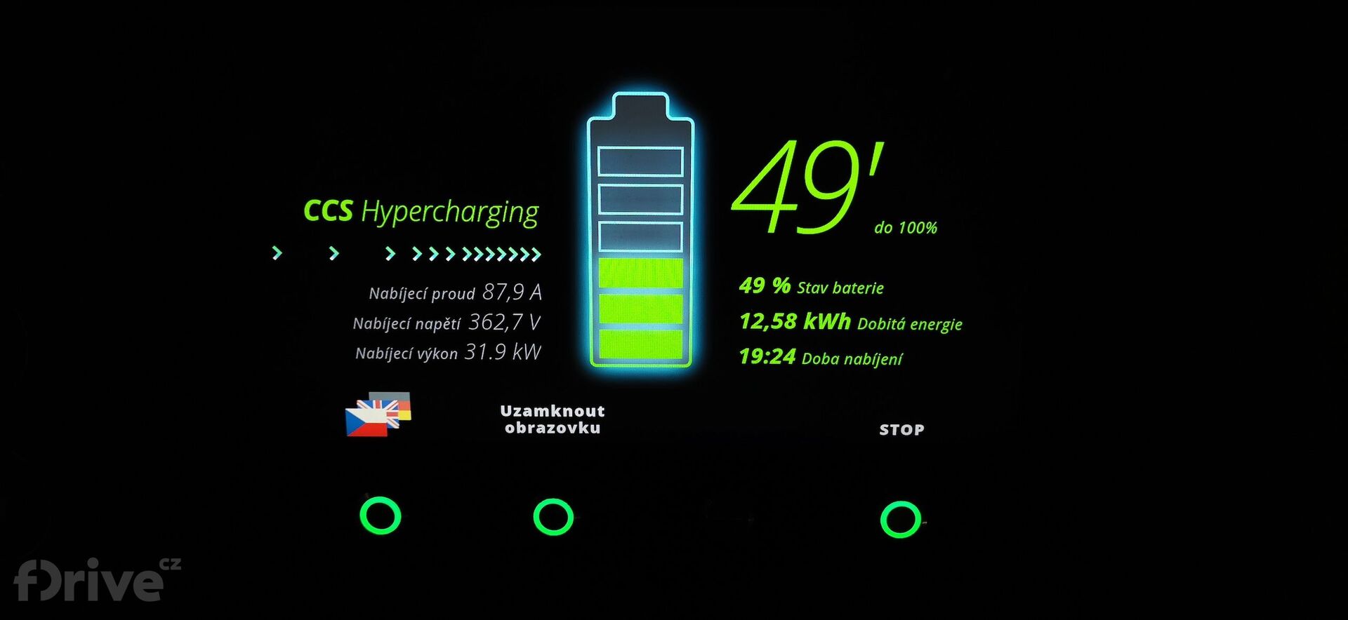 Honda e - test nabíjení v zimě