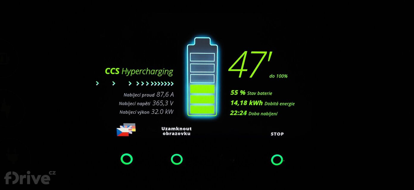 Honda e - test nabíjení v zimě