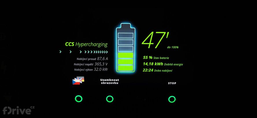 Honda e - test nabíjení v zimě