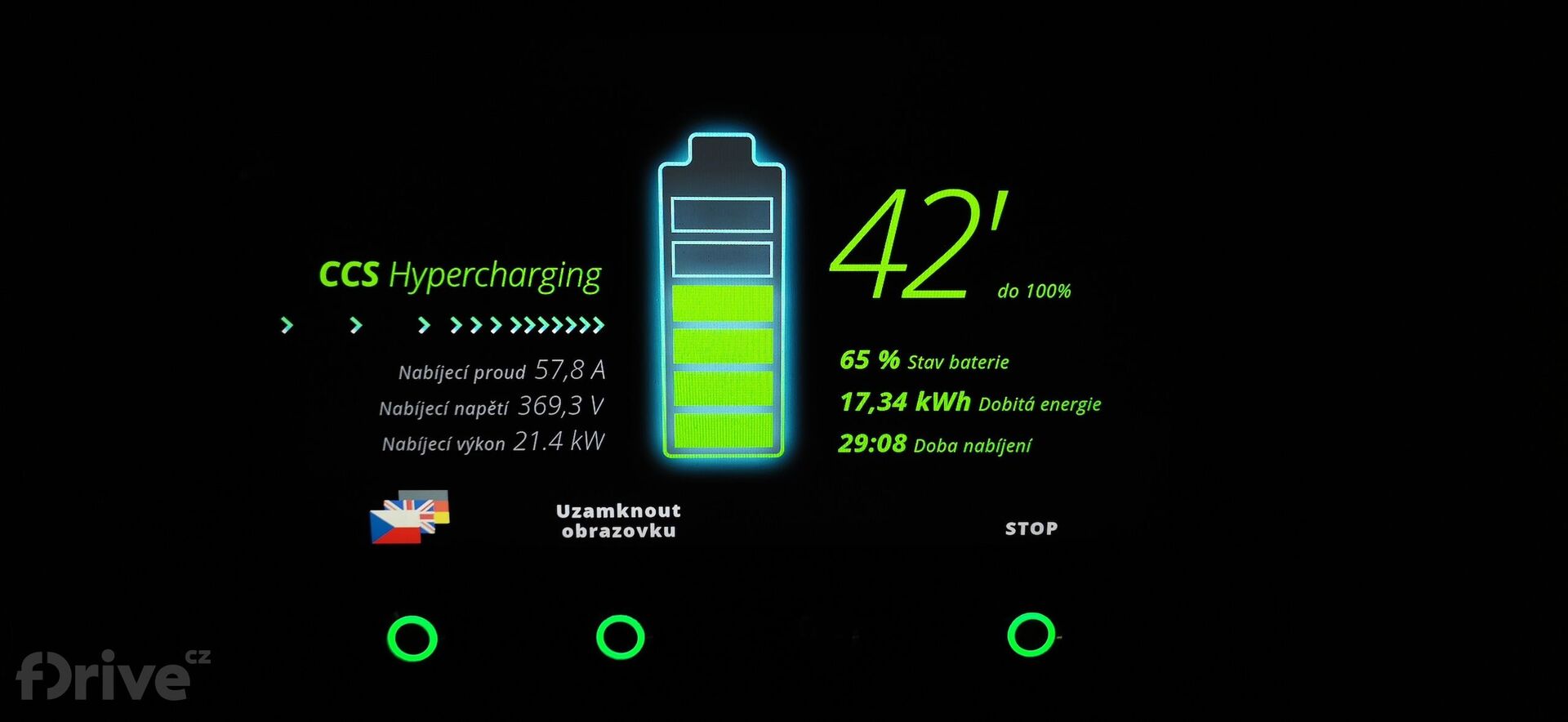 Honda e - test nabíjení v zimě