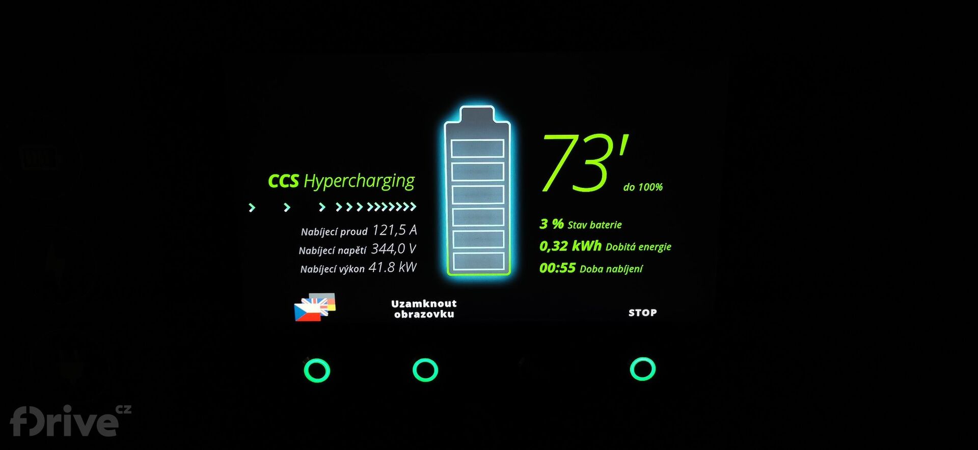 Honda e - test nabíjení v zimě