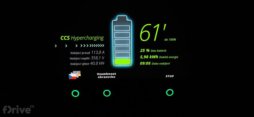 Honda e - test nabíjení v zimě