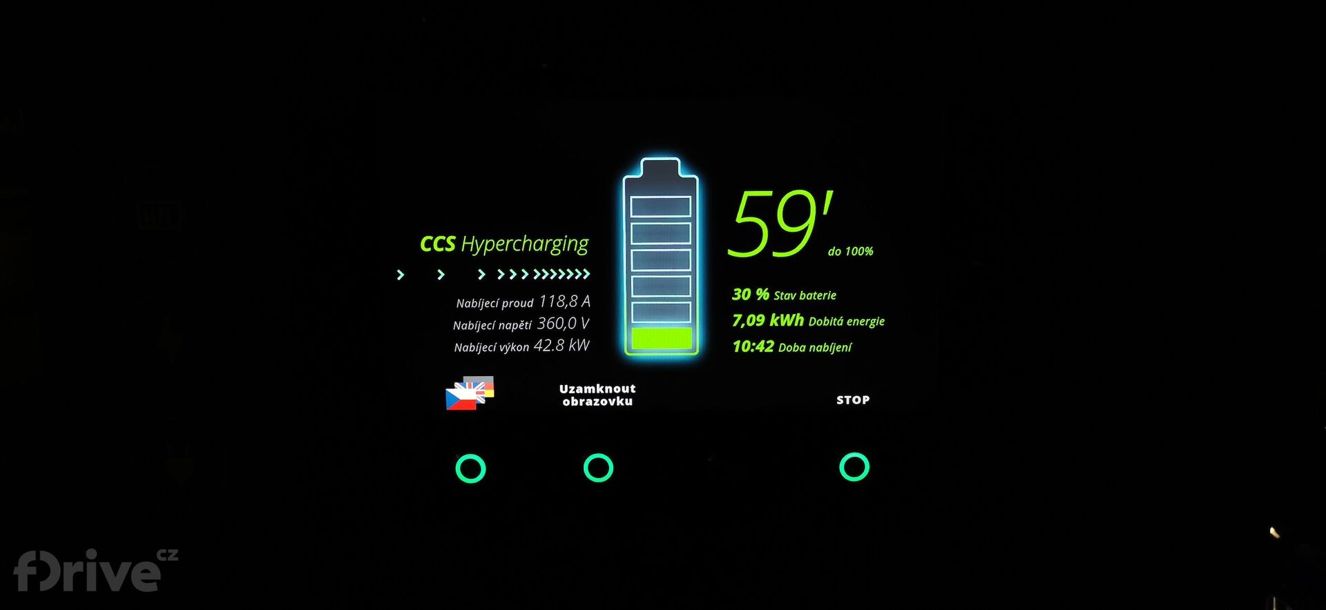 Honda e - test nabíjení v zimě