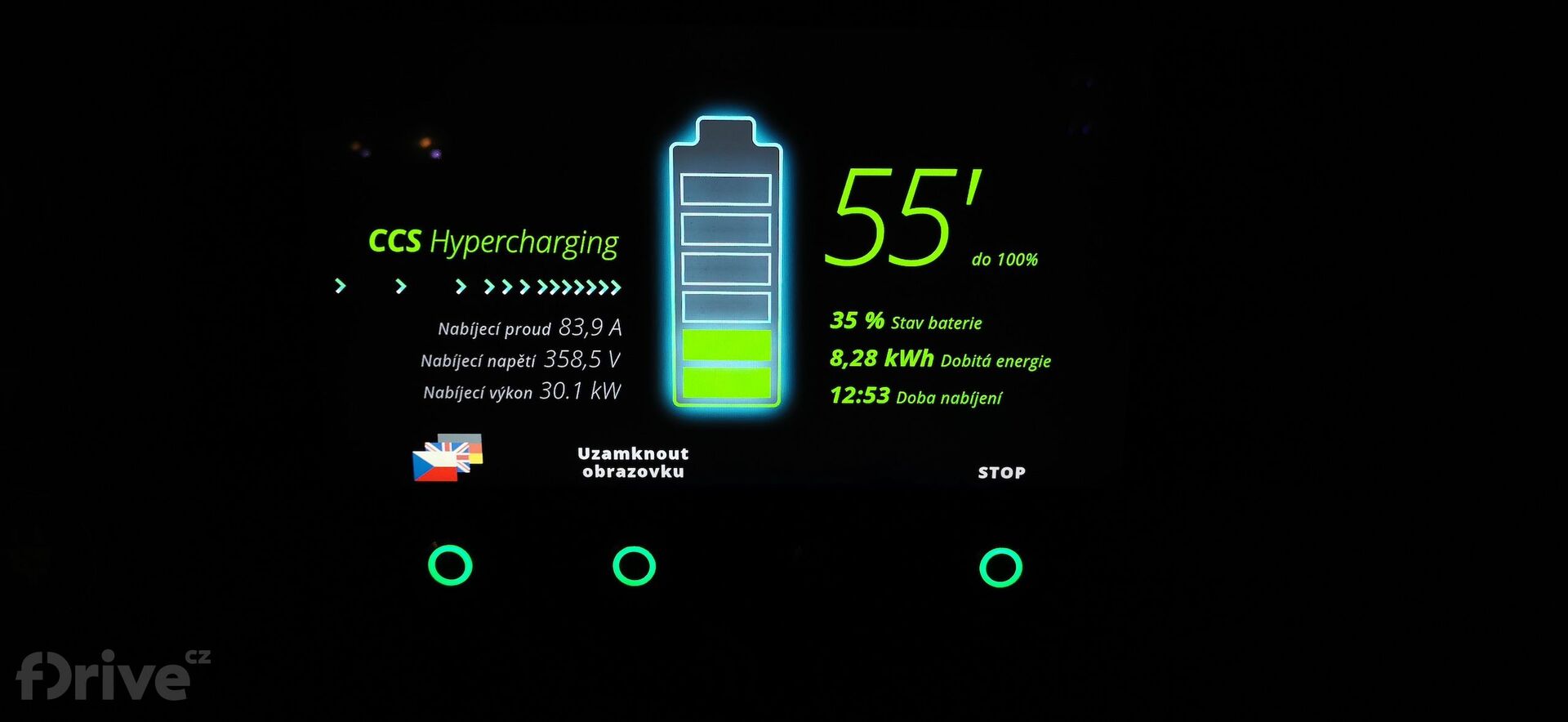 Honda e - test nabíjení v zimě