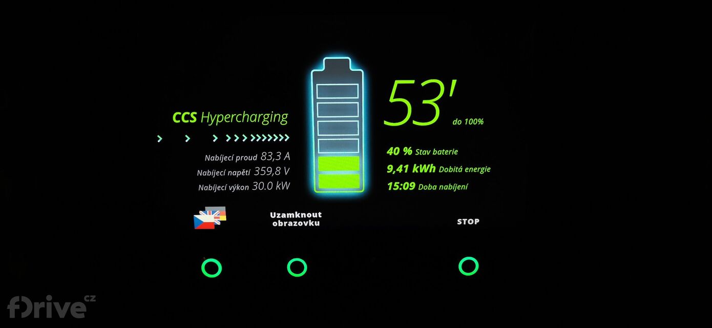 Honda e - test nabíjení v zimě