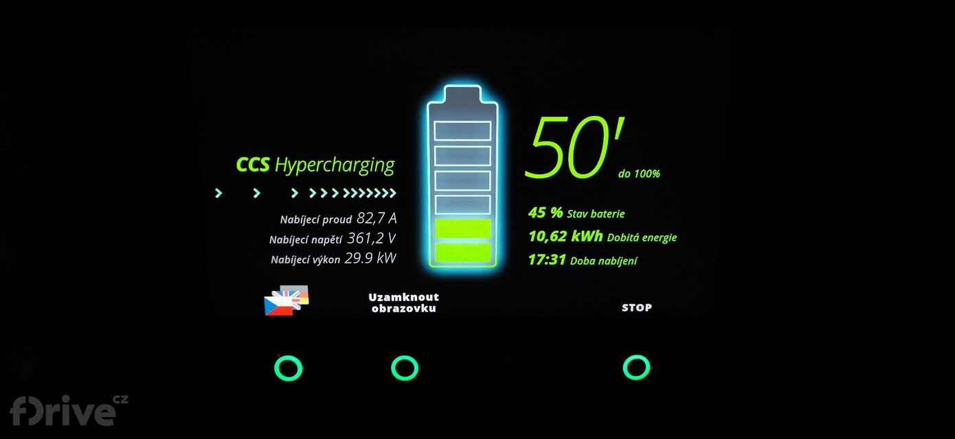 Honda e - test nabíjení v zimě