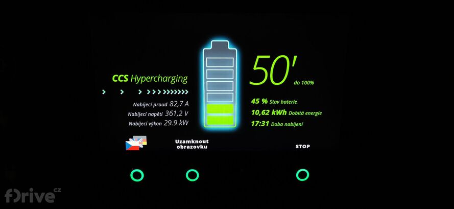 Honda e - test nabíjení v zimě