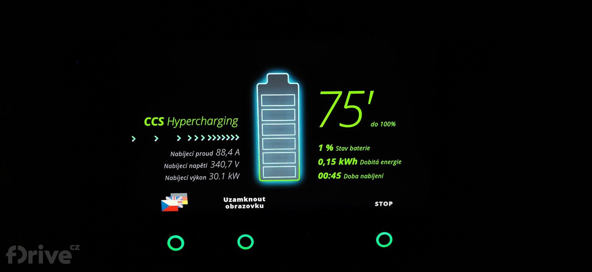 Honda e - test nabíjení v zimě