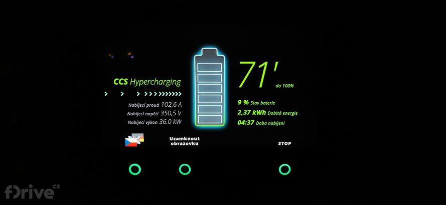 Honda e - test nabíjení v zimě