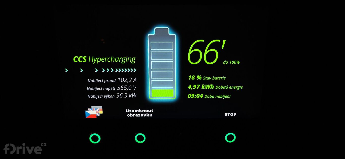Honda e - test nabíjení v zimě