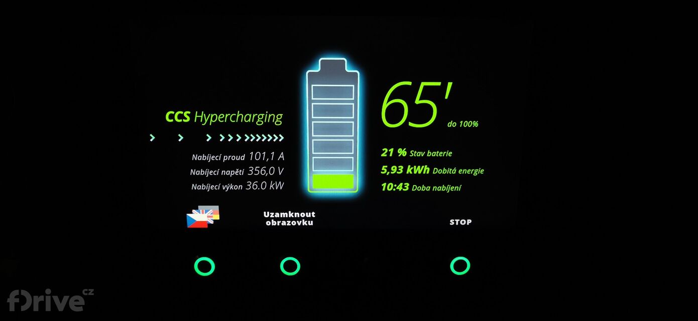 Honda e - test nabíjení v zimě