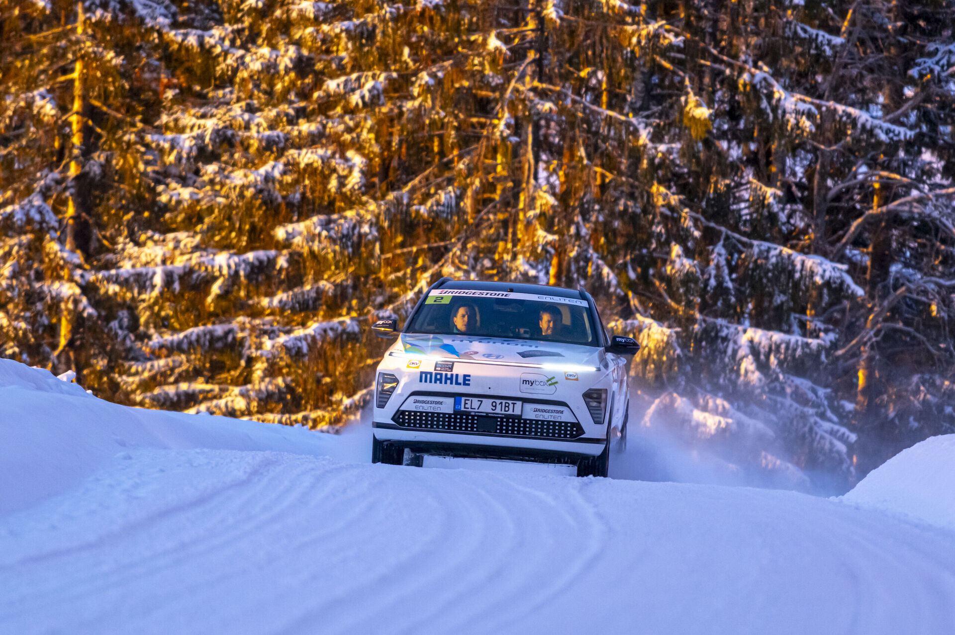 Hyundai Kona Electric na Östersund Winter Eco Rally