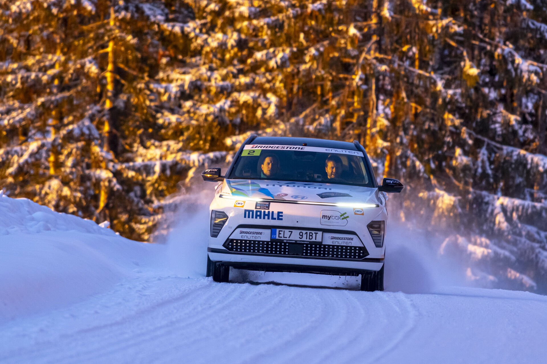 Hyundai Kona Electric na Östersund Winter Eco Rally