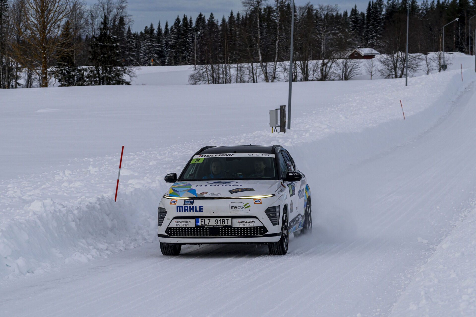 Hyundai Kona Electric na Östersund Winter Eco Rally