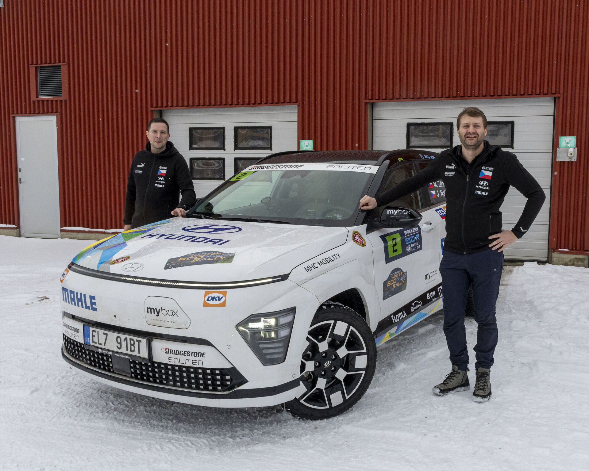 Hyundai Kona Electric na Östersund Winter Eco Rally