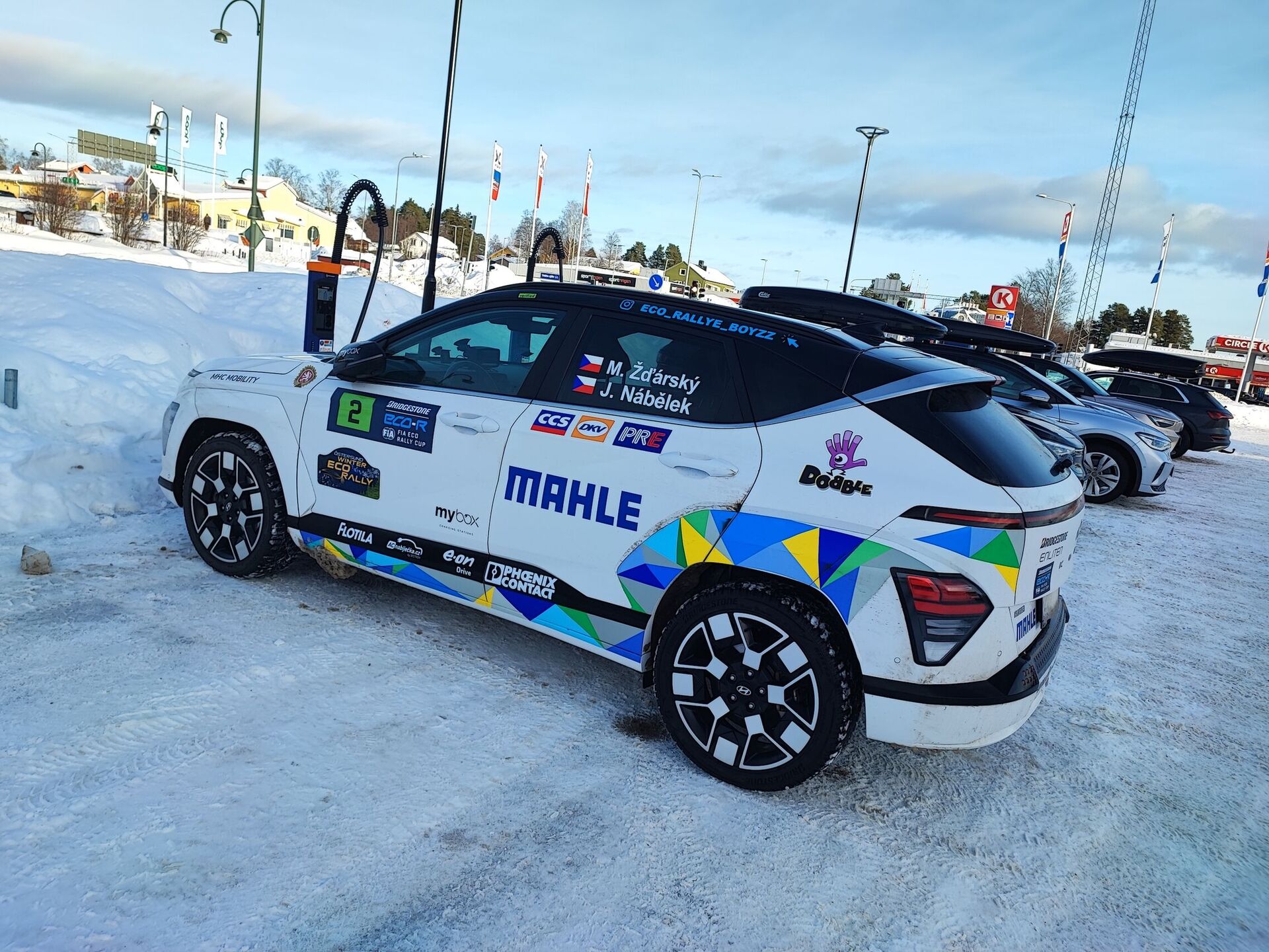 Hyundai Kona Electric na Östersund Winter Eco Rally