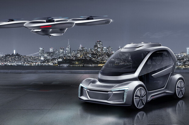 Audi, Italdesign a Airbus kombinují autonomní automobil a osobní dron
